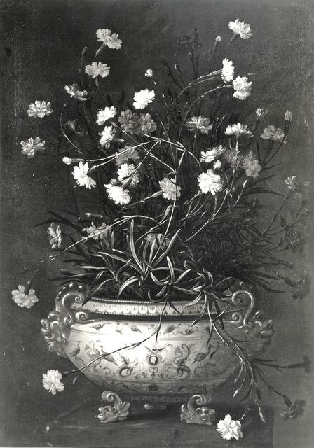 Anonimo — Autore non indicato - sec. XVII - Natura morta con vaso di garofani — insieme